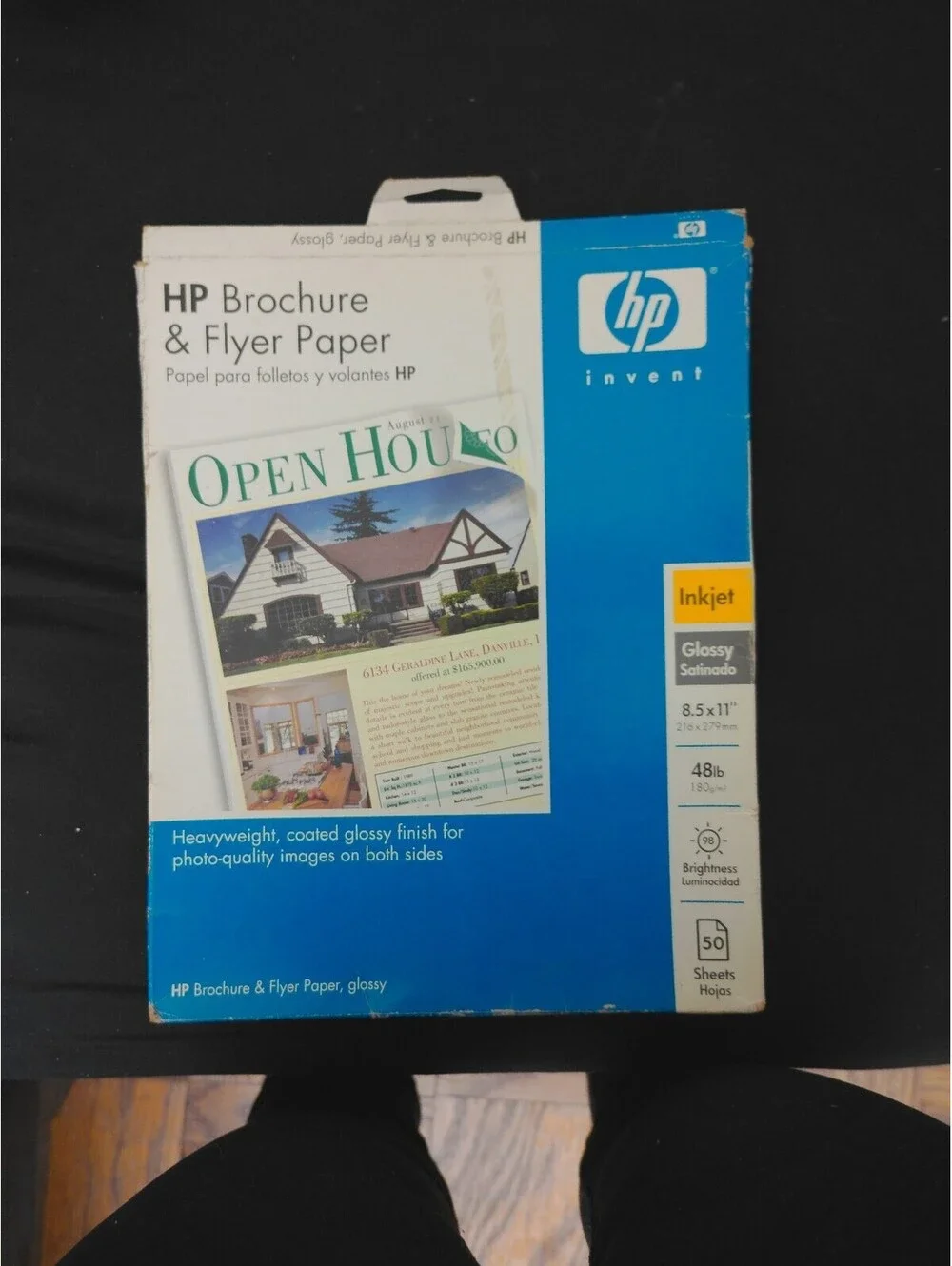 HP Brochure & Flyer Paper 8.5x11 Glossy 48lb Heavyweight Inkjet Photo Quality